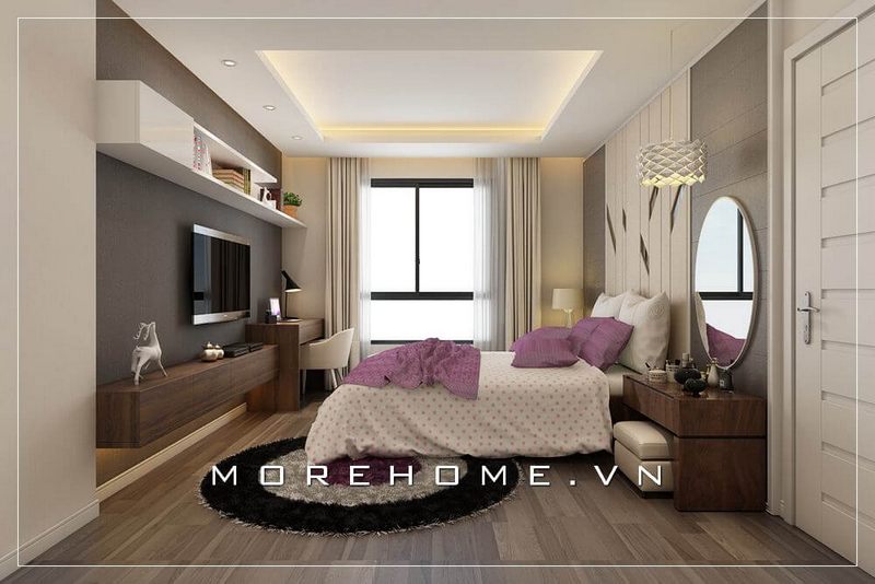 Thiết kế giường ngủ đẹp cho phòng ngủ Master tại chung cư hiện đại